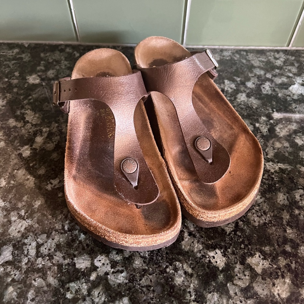 Birkenstock copper Bronze  Leather Footbed Sandals EU 37 US 6.5-7